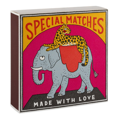 Elephant and Cheetah | Square - Safety Matches