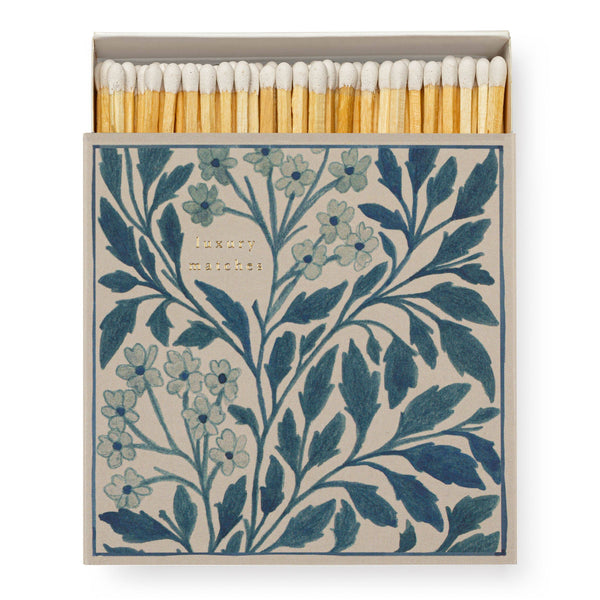 Blue Floral - Square - Safety Matches