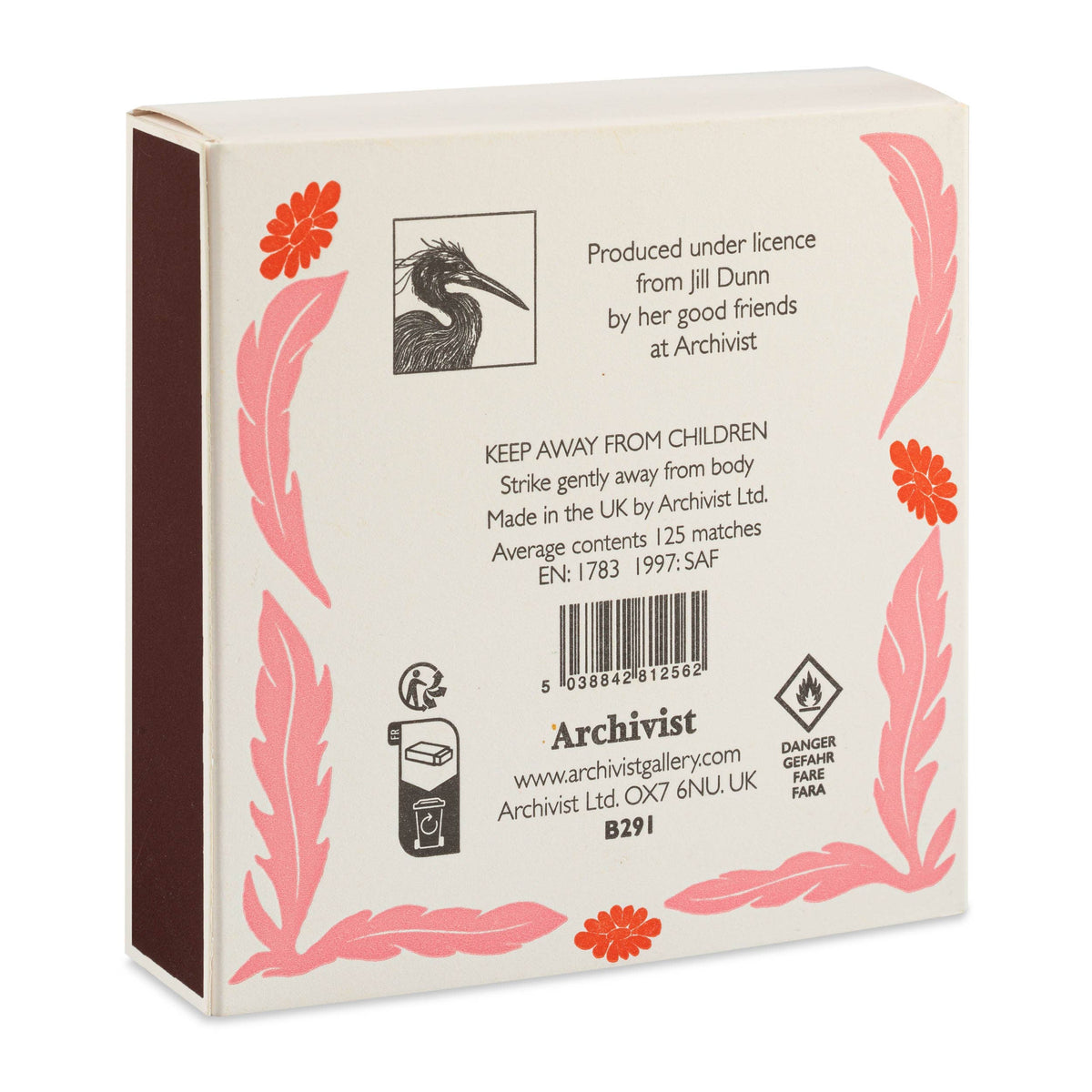Botanical Heart - Square - Safety Matches