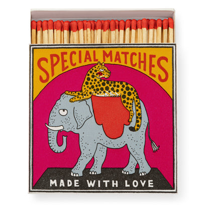 Elephant and Cheetah | Square - Safety Matches