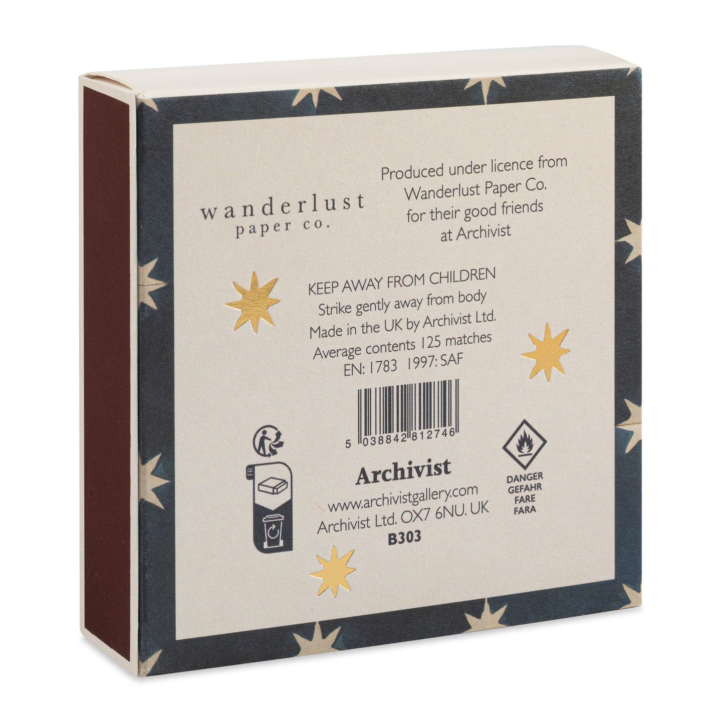 Navy Star Tile - Square - Safety Matches